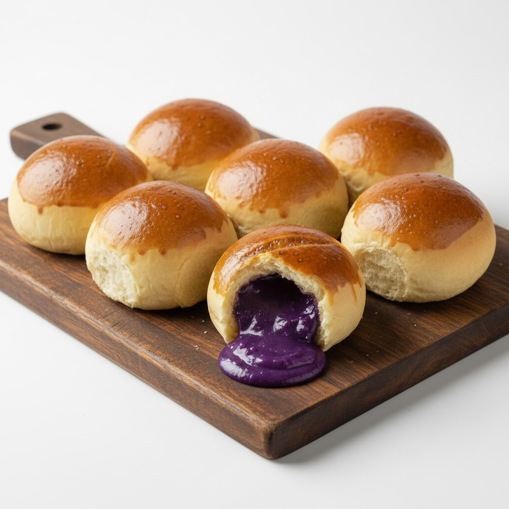 Pan de Ube Bites in a Cup – Filipino Ube Filled Bread Bites