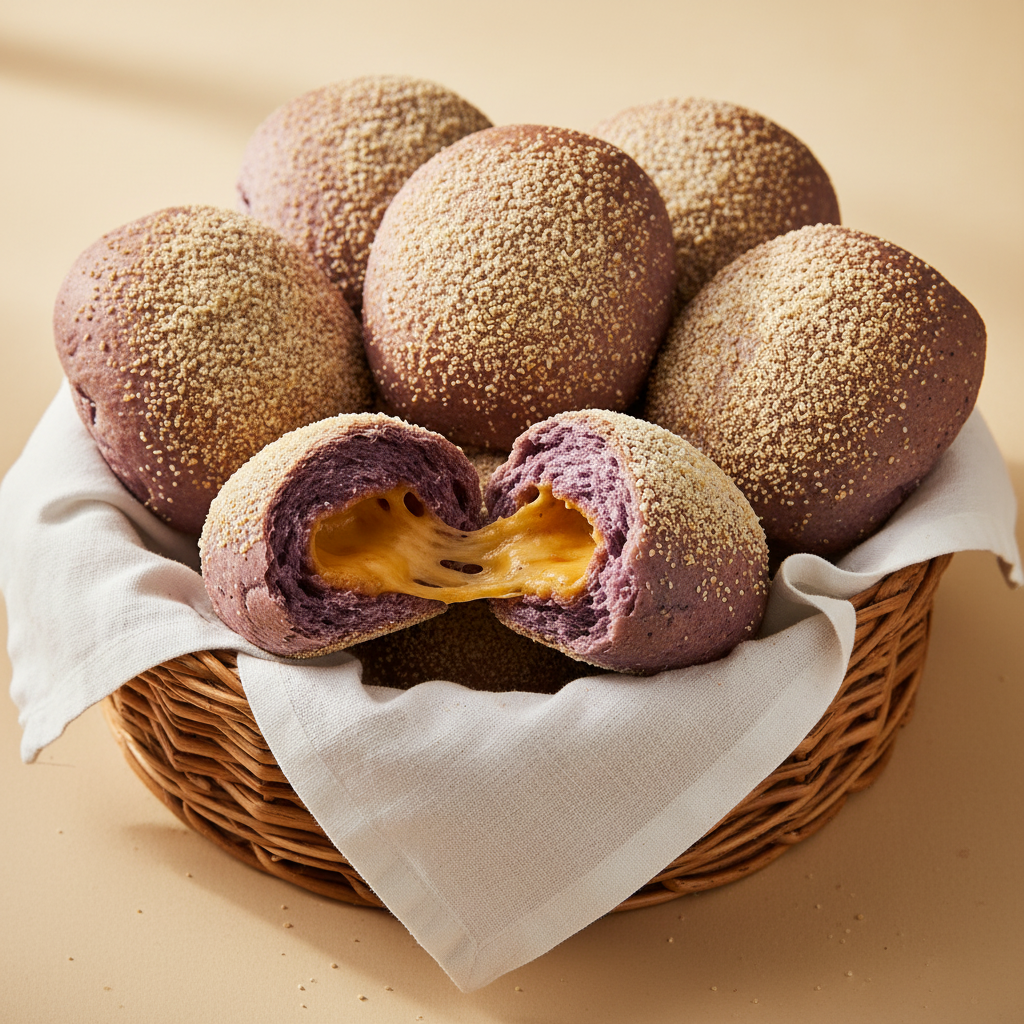 Ube Cheese Pandesal – Classic & Sourdough (6 pcs)